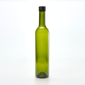 (40개) 녹색 플라스틱 숏캡 신형 와인 유리병 500ml 오일 기름 시럽 술병 참기름