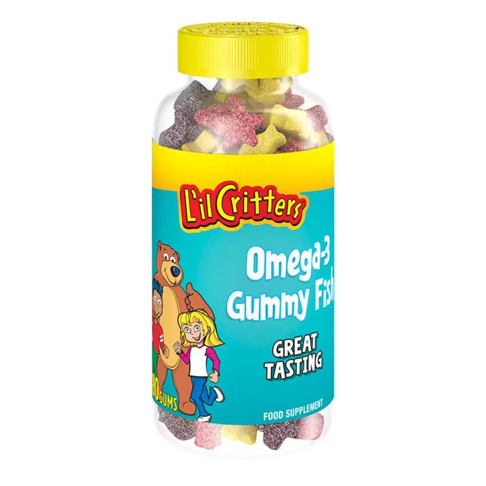 영국 <b>릴크리터스</b> <b>L’il Critters</b> Omega-3 Gummy 오메가3 구미 피쉬 츄어블 180정