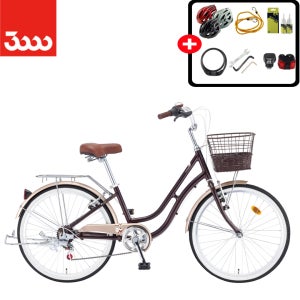 삼천리 프림로즈 24 7단 2025 여성용자전거 클래식 바구니자전거 완조립