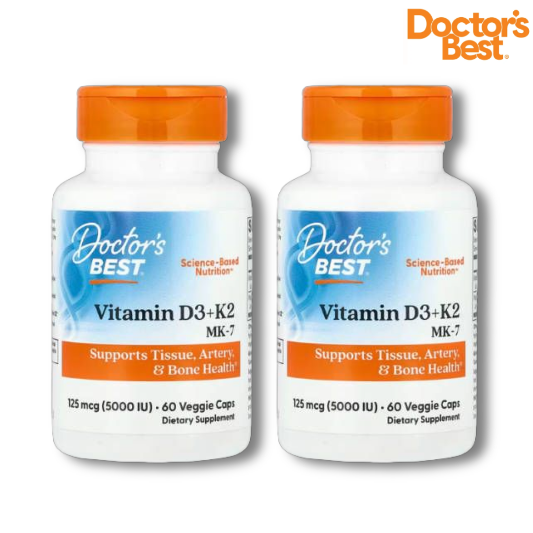 1+1닥터스베스트 비타민D3 5000IU K2 MK-7 60베지캡슐 2개