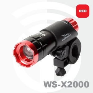 우신 LED T5 자전거 줌 라이트+거치대+손목 스트랩 WS-X2000 레드 슬라이드 줌