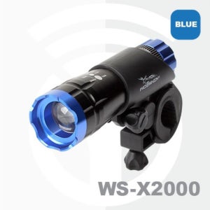 우신 LED T5 자전거 줌 라이트+거치대+손목 스트랩 WS-X2000 블루 슬라이드 줌