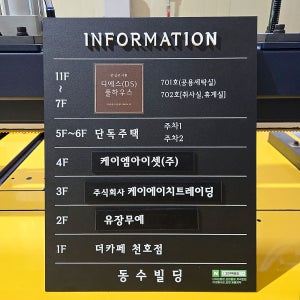 층별안내판 Size30x40cm 자석탈부착가능 게시판 엘베 건물안내판 인포 부서안내 0255