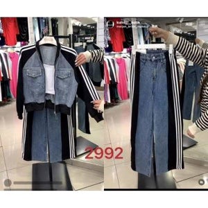 모던 세트 URS1533863 니트 쉬폰 롱 나시 플 겨울 빅사이즈 셔츠 미니