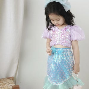 인어공주 드레스 생일파티 할로윈 여아 스팽글치마