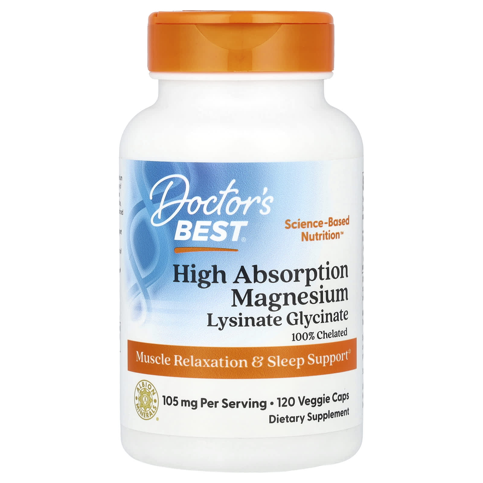 Doctors Best 고흡수 <b>마그네슘</b> 105mg 베지 캡슐 120정캡슐당 525mg