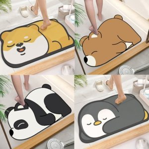 규조토 발매트 빨아쓰는 동물 캐릭터 현관 욕실 화장실 매트 물기흡수 미끄럼방지