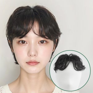이솔 가르마가발 인모 100% 정수리용 탑피스 부분 수제 불파트 남녀공용 숏컷