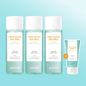 [네이버 단독증정] 포인트앤 딥클린 올킬 립앤아이 저자극 마스카라 리무버 150ml, 3개