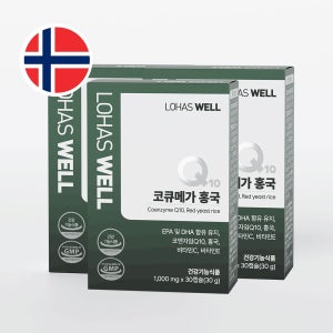 하루 1캡슐 혈압관리 로하스웰 코엔자임Q10 코큐메가 홍국 30캡슐, 3개