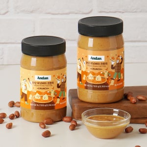 무가당 땅콩버터 100 순 무설탕 피넛버터 크런치, 500g, 2개