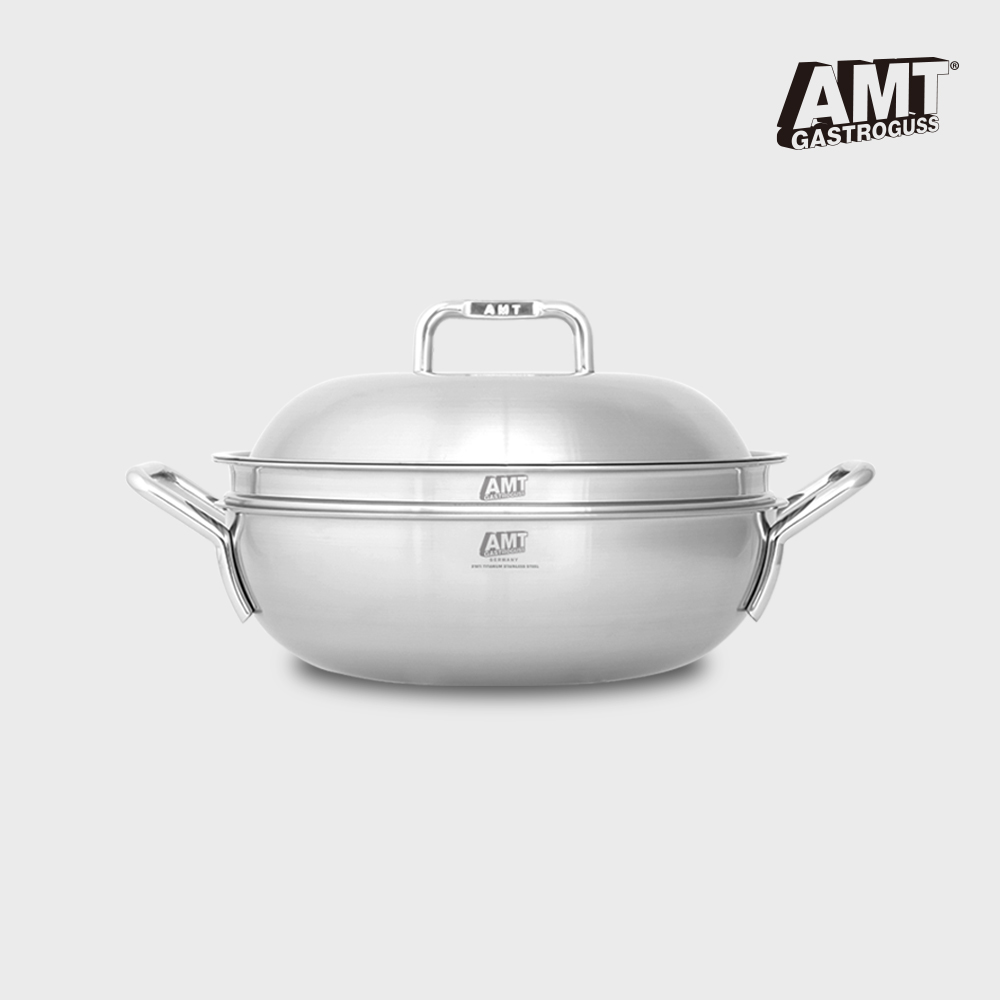 AMT 샤프 28cm 파티웍 316Ti 스텐냄비 통5중 인덕션용 냄비