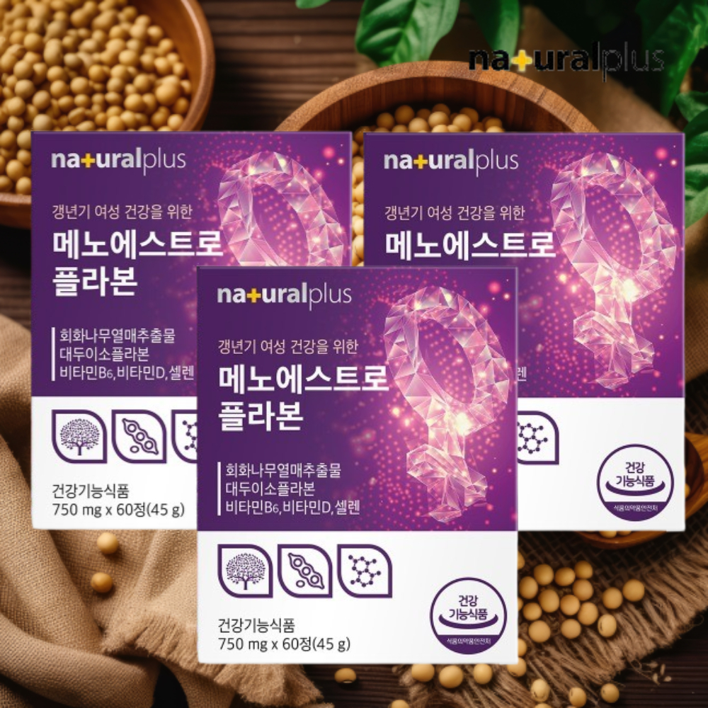 내츄럴플러스 메노에스트로플라본 갱년기여성 회화나무 3박스