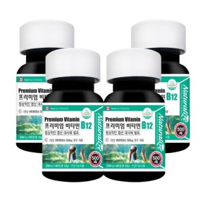 [12개월분] 프리미엄 비타민 B12 (256mg x 90정) 4통 엽산 대사 흡수