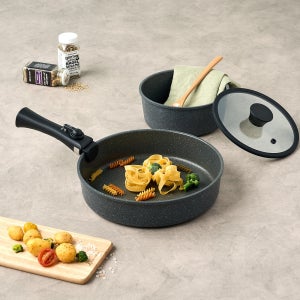 [모던하우스] 레인포레스트 블랙 멀티핸들 쿡웨어 4P세트 편수18,뚜껑18,팬26,핸들