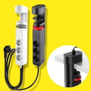 차야 프리드릴 멀티탭 3구 3m USB 데스크탑 책상 테이블 무타공 이동형 캠핑릴선
