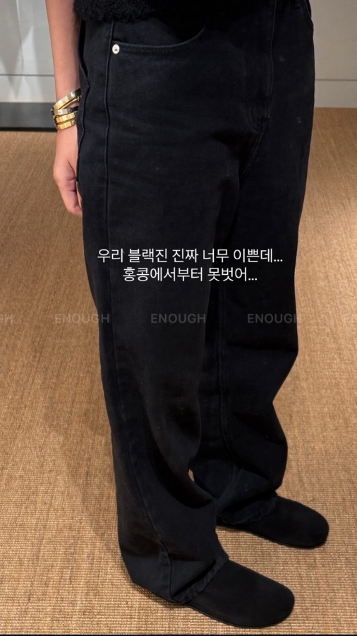 [전사이즈당일배송] 아웃핏 블랙진 데님 팬츠 프리미엄 스트레이트핏 데님 시즌리스 여자 데일리 미친핏 이너프