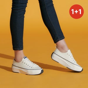 [1+1 EVENT] 스프리스 여성 슈퍼스타 키높이 스니커즈 2P세트 블랙 화이트