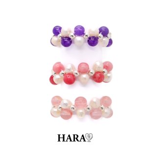 [HARA메이드]925실버 담수진주 비즈반지