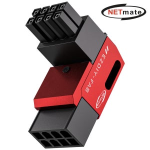 강원전자 NM-DPI22619 PCI-E 8핀 변환 어댑터 (레드/RVS 90도/단품) [EZDIY-FAB]