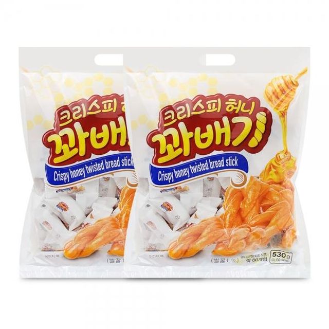 바삭한 벌꿀 꽈배기 2봉 낱개포장 미니꽈배기