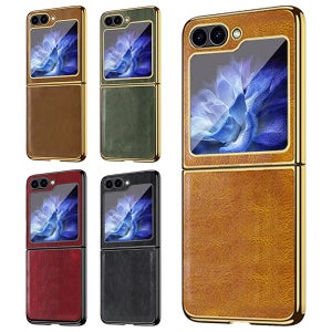 갤럭시Z플립3 제트지 액정보호 도금 슬림 매트 레트로 가죽 핸드폰 케이스