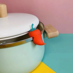 냄비 찌개 국물 넘침방지 실리콘 뚜껑 받침 클립 2p