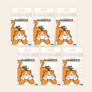 카사바랑캣츠 카사바 먼지없는 친환경모래 2.6kg, 6개