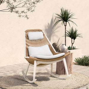 마우이 릴렉스체어 알루미늄 라탄 흔들 야외의자