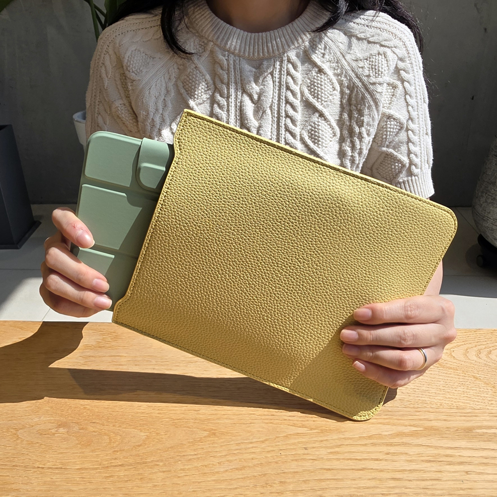 BOHO 아이패드 미니 5 6 7 파우치 텍스처드 가죽 휴대용 보호 케이스 (6컬러)