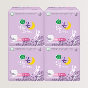 유기농본 팬티형 입는 오버나이트 유기농 순면커버 생리대 중형, 8개입, 4팩