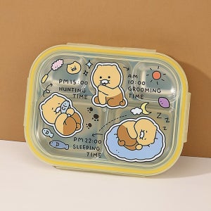 카카오프렌즈 춘식이 와이드 5구 스텐식판 도시락 어린이집 유치원 유아 아기 뚜껑도시락통