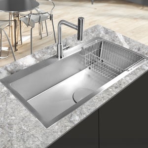 엠보 싱크볼 무료설치 파노라마 5채널 엠보 E858 나노 코팅 사각 싱크볼 씽크볼 교체