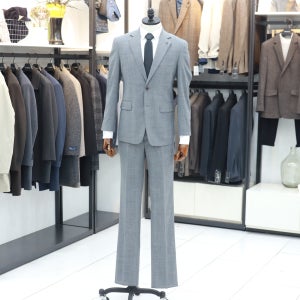 세정트레몰로 모혼방 체크 그레이 남자 정장 세트 셋업 수트 TGNGAYS244604