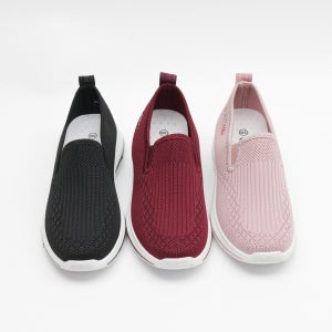 케이씨 발편한 메쉬 니트 여성 단화 슬립온 신발 4.3cm