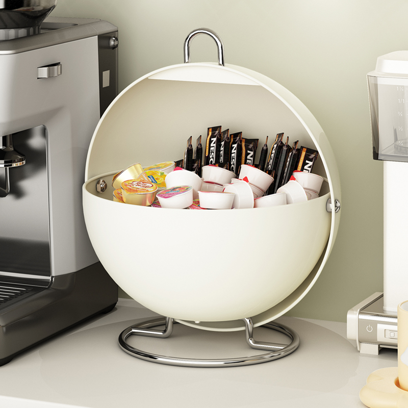 피피드 철제 수납함 약통 탕비실 원형 보관함 정리함