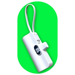 미니 보조배터리 5000mAh 휴대용 도킹형 일체형 8핀 C타입 충전기 2in1