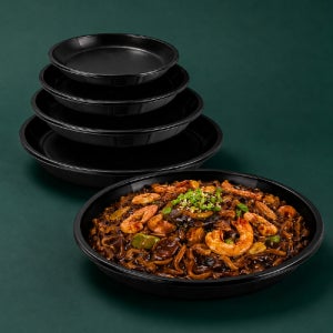 빌렉 사출 다회용 원형 중화요리 볼/접시 일회용 배달 포장용기 접시(230파이~330파이)
