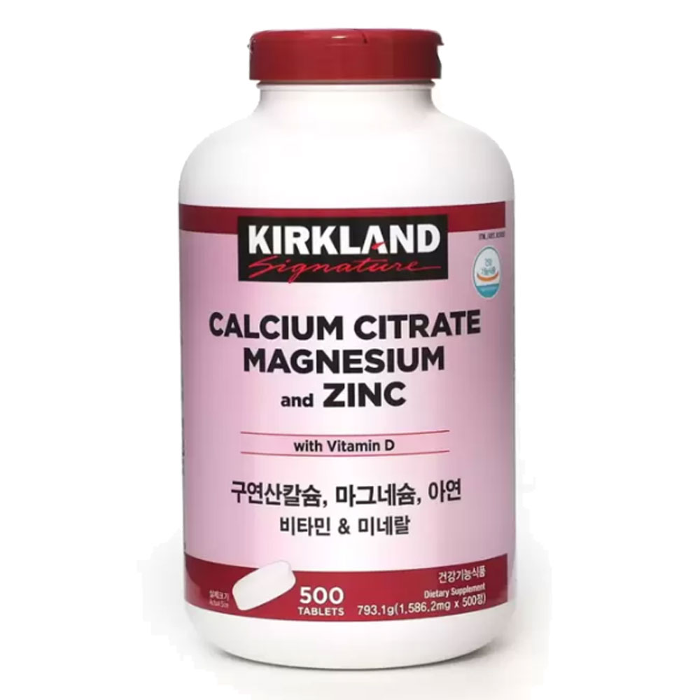 커클랜드 구연산칼슘 코스트코 마그네슘 아연 500정, 1개