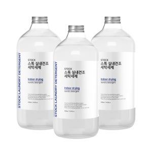 스톡 세탁세제 실내건조 일반드럼겸용 고농축 1L, 3개