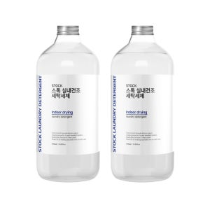 스톡 세탁세제 실내건조 일반드럼겸용 고농축 1L, 2개