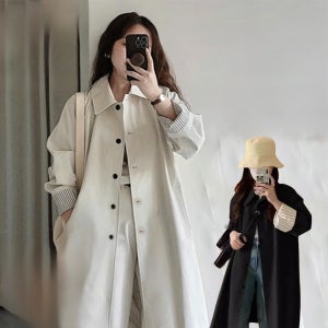 여성 패션 중기장 트렌치코트 세련된 여성 하프 트렌치코트