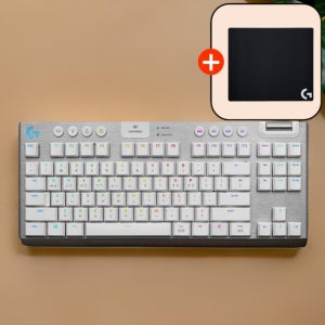 [2년보증] 로지텍G G915 X TKL LIGHTSPEED 화이트 텐키리스 무선 게이밍 키보드 한글각인 (국내정품) + 마우스패드증정