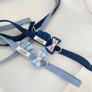 강아지리드줄 강아지산책줄 소형견 러브 데님 펫츠앤미 연청1.6m