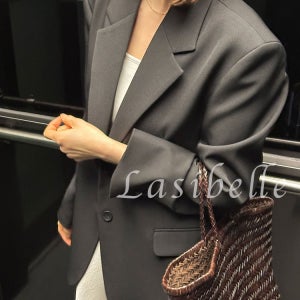 르블랑 클래식 오버핏자켓 여성 봄 정장 블레이저 블랙 하객룩 테일러드자켓