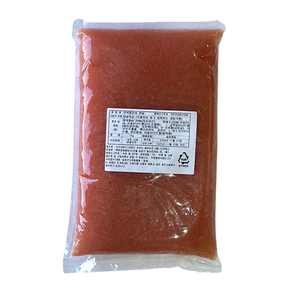 Uncolored White Myeongnan-jeot (Pollack Roe), Separated Roe, 'Ugly' Broken Pieces, Commercial Bulk 1kg, 1ea