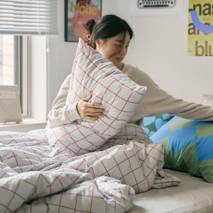 [BWTZ] 보웰 고밀도 알러지케어/순면 패턴 무봉제 차렵이불 스몰그리드 S/SS
