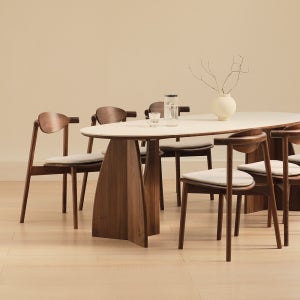 라미에스 듄 월넛 호두나무 포세린 세라믹 식탁 1800mm, 시비오네 세라믹 상판 / 잔잔한 패턴