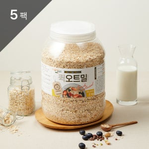 라이트잇 바로먹는 퀵 오트밀 롤드오트밀 편스토랑 압착귀리 대용량 오트밀 2kg, 5개