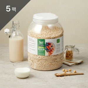 웰리유 하루오트 바로먹는 퀵오트밀 롤드오트 귀리오트밀 대용량오트밀 오트업 2kg, 5개